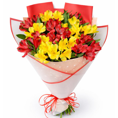 Bouquet of sunny alstroemeria