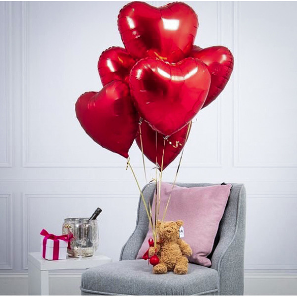 Balloons set Red heart